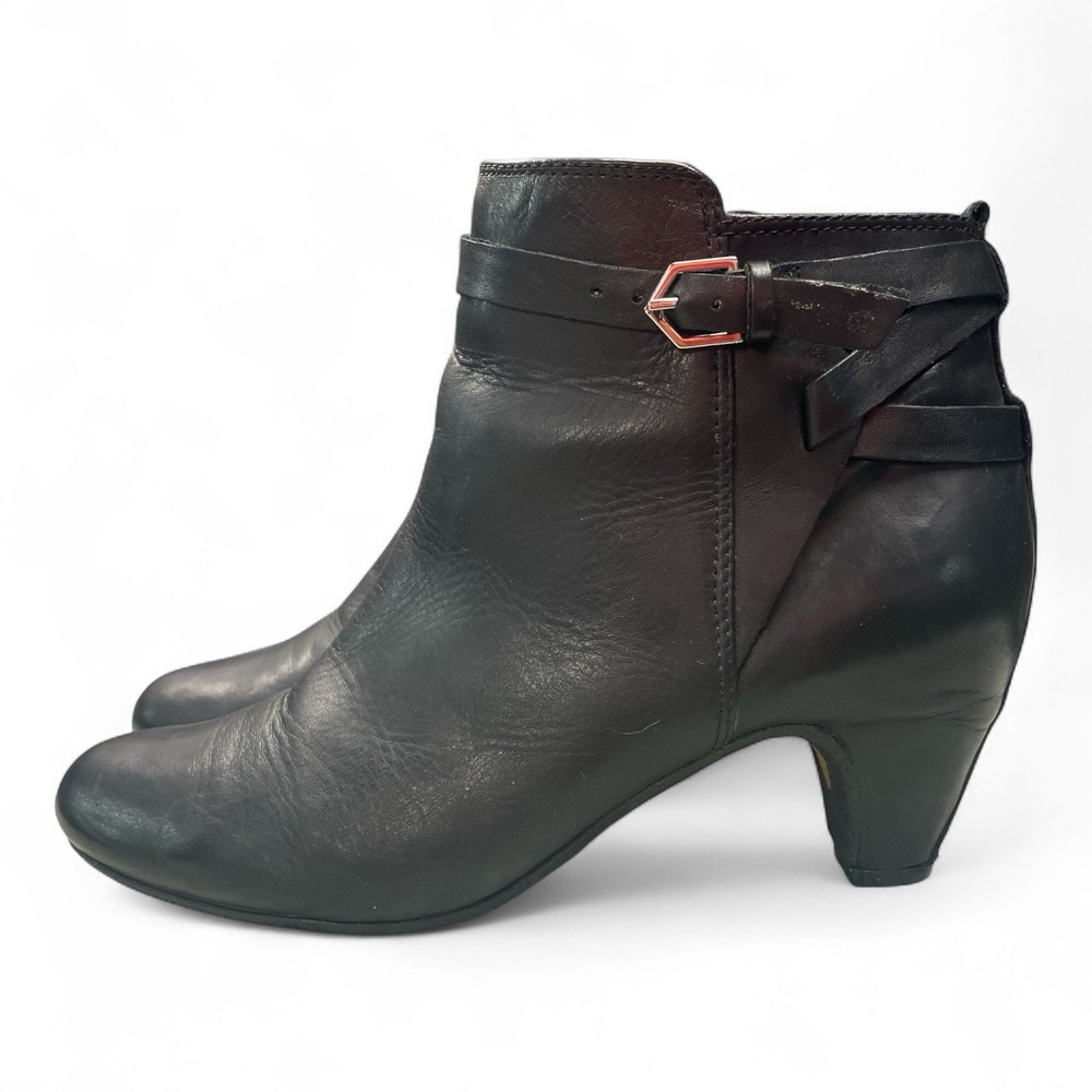 Sam Edelman Maddox Leather Zip Ankle Boots Black Women's Size EU 39/ US 8